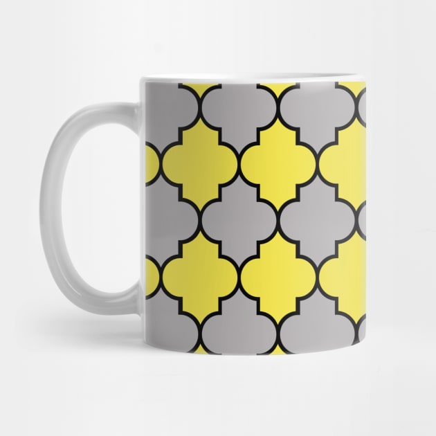 Yellow Trellis, Quatrefoil, Moroccan Lattice by Jelena Dunčević